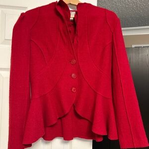 Tristan Red Peplum Blazer – Size Medium